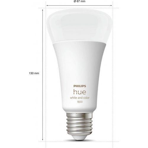 Купить Умная лампа Philips Hue E27 15W (100W) 2000K-6500K RGB (929002471601) - цена в Харькове, Киеве, Днепре, Одессе
в интернет-магазине Telemart фото