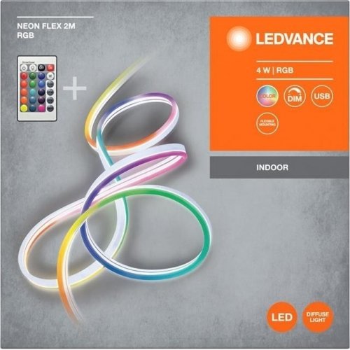 Купить Лента светодиодная Ledvance Neon Flex 4W RGB USB RC 2m (4099854095306) - цена в Харькове, Киеве, Днепре, Одессе
в интернет-магазине Telemart фото