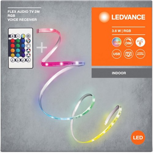 Купити Стрічка світлодіодна Ledvance Flex Audio TV 3.6W RGB USB R 2m (4099854095368) - ціна в Києві, Львові, Вінниці, Хмельницькому, Франківську, Україні | інтернет-магазин TELEMART.UA фото