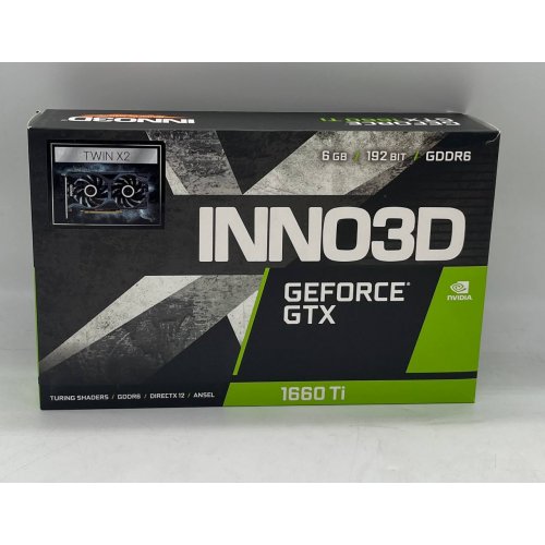 Відеокарта Inno3D GeForce GTX 1660 Ti Twin X2 6144MB (N166T2-06D6-1710VA15) (Відновлено продавцем, 673519) купити з перевіркою сумісності: огляд, характеристики, ціна у Києві, Львові, Вінниці, Хмельницькому, Івано-Франківську, Україні | інтернет-магазин TELEMART.UA фото