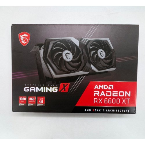 Купить Видеокарта MSI Radeon RX 6600 XT GAMING X 8192MB (RX 6600 XT GAMING X 8G) (Восстановлено продавцом, 674273) с проверкой совместимости: обзор, характеристики, цена в Киеве, Днепре, Одессе, Харькове, Украине | интернет-магазин TELEMART.UA фото