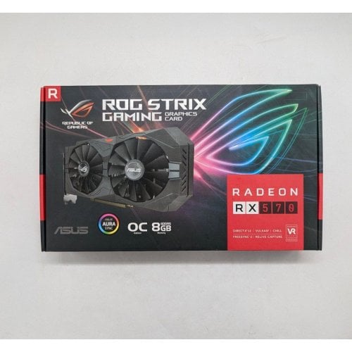 Купить Видеокарта Asus ROG Radeon RX 570 STRIX OC 8192MB (ROG-STRIX-RX570-O8G-GAMING) (Восстановлено продавцом, 674279) с проверкой совместимости: обзор, характеристики, цена в Киеве, Днепре, Одессе, Харькове, Украине | интернет-магазин TELEMART.UA фото