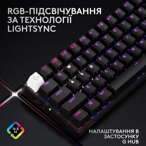 Купити Уцінка клавіатура Logitech G PRO X 60 TKL GX Optical Tactile (920-011911) Black (Вітринний зразок, 674301) - ціна в Києві, Львові, Вінниці, Хмельницькому, Франківську, Україні | інтернет-магазин TELEMART.UA фото