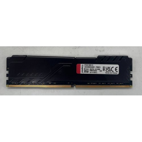 Озп Kingston DDR4 16GB 3200Mhz FURY Beast Black (KF432C16BB1/16) (Відновлено продавцем, 674303) купити з перевіркою сумісності: огляд, характеристики, ціна у Києві, Львові, Вінниці, Хмельницькому, Івано-Франківську, Україні | інтернет-магазин TELEMART.UA фото