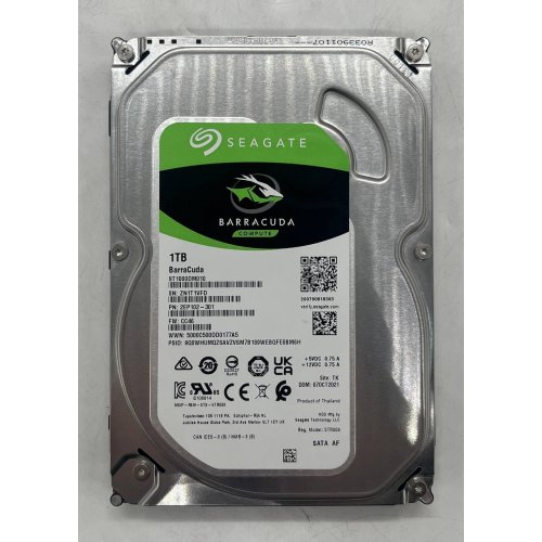 Купить Жесткий диск Seagate BarraCuda 1TB 64MB 7200RPM 3.5'' (ST1000DM010) (Восстановлено продавцом, 674309) с проверкой совместимости: обзор, характеристики, цена в Киеве, Днепре, Одессе, Харькове, Украине | интернет-магазин TELEMART.UA фото