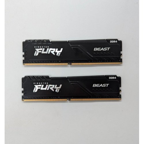 Озп Kingston DDR4 32GB (2x16GB) 3600Mhz FURY Beast Black (KF436C18BBK2/32) (Відновлено продавцем, 674343) купити з перевіркою сумісності: огляд, характеристики, ціна у Києві, Львові, Вінниці, Хмельницькому, Івано-Франківську, Україні | інтернет-магазин TELEMART.UA фото