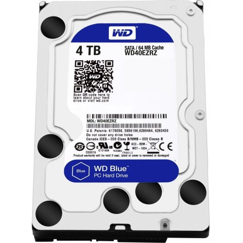 Купить Жесткий диск Western Digital Blue 4TB 64MB 3.5" (WD40EZRZ) (Восстановлено продавцом, 674363) с проверкой совместимости: обзор, характеристики, цена в Киеве, Днепре, Одессе, Харькове, Украине | интернет-магазин TELEMART.UA фото