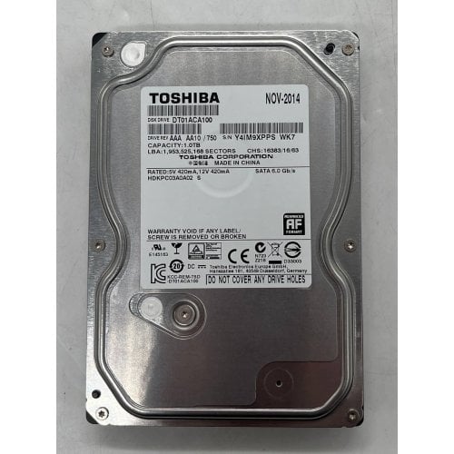 Купить Жесткий диск Toshiba 1TB 32MB 7200RPM 3.5" (DT01ACA100) (Восстановлено продавцом, 674395) с проверкой совместимости: обзор, характеристики, цена в Киеве, Днепре, Одессе, Харькове, Украине | интернет-магазин TELEMART.UA фото