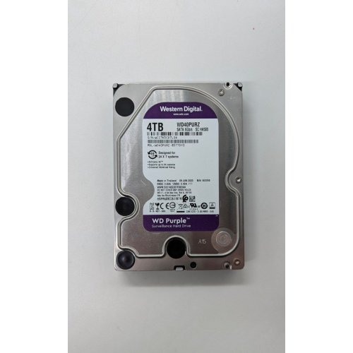 Купить Жесткий диск Western Digital Purple 4TB 64MB 5400RPM 3.5'' (WD40PURZ) (Восстановлено продавцом, 674405) с проверкой совместимости: обзор, характеристики, цена в Киеве, Днепре, Одессе, Харькове, Украине | интернет-магазин TELEMART.UA фото