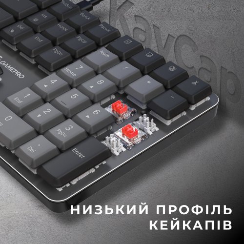 Купить Клавиатура GamePro MK145R Outemu Red Switch Low Profile Dark Gray - цена в Харькове, Киеве, Днепре, Одессе
в интернет-магазине Telemart фото