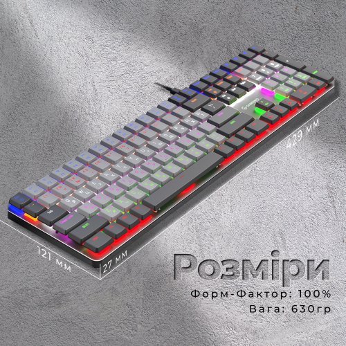 Купити Клавіатура GamePro MK145R Outemu Red Switch Low Profile Dark Gray - ціна в Києві, Львові, Вінниці, Хмельницькому, Франківську, Україні | інтернет-магазин TELEMART.UA фото