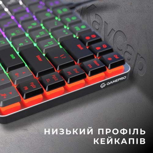 Купить Клавиатура GamePro MK140R Outemu Red Switch Low Profile Dark Gray - цена в Харькове, Киеве, Днепре, Одессе
в интернет-магазине Telemart фото