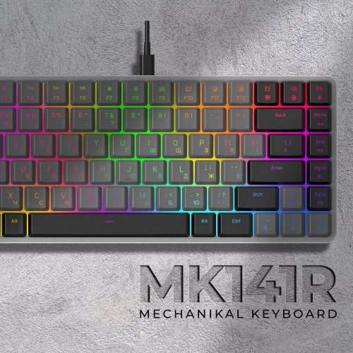 Купить Клавиатура GamePro MK141R RGB Outemu Red Switch Low Profile Dark Gray - цена в Харькове, Киеве, Днепре, Одессе
в интернет-магазине Telemart фото