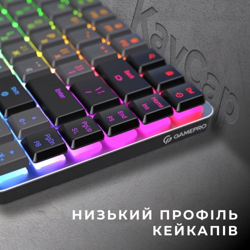 Купить Клавиатура GamePro MK230R RGB Outemu Red Switch Low Profile Wireless Dark Gray - цена в Харькове, Киеве, Днепре, Одессе
в интернет-магазине Telemart фото