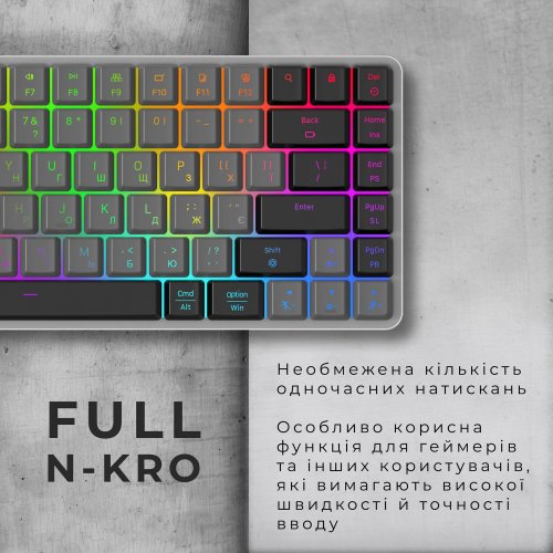 Купить Клавиатура GamePro MK230R RGB Outemu Red Switch Low Profile Wireless Dark Gray - цена в Харькове, Киеве, Днепре, Одессе
в интернет-магазине Telemart фото