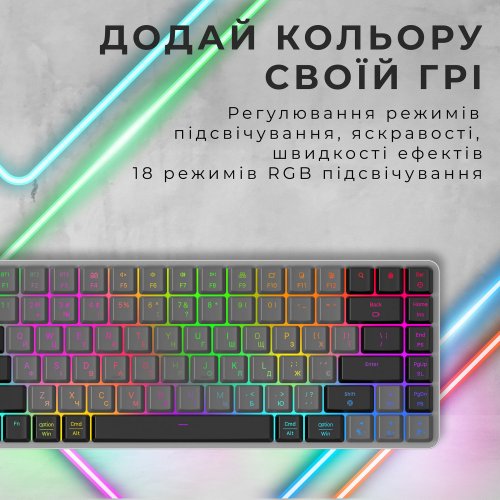 Купити Клавіатура GamePro MK230R RGB Outemu Red Switch Low Profile Wireless Dark Gray - ціна в Києві, Львові, Вінниці, Хмельницькому, Франківську, Україні | інтернет-магазин TELEMART.UA фото