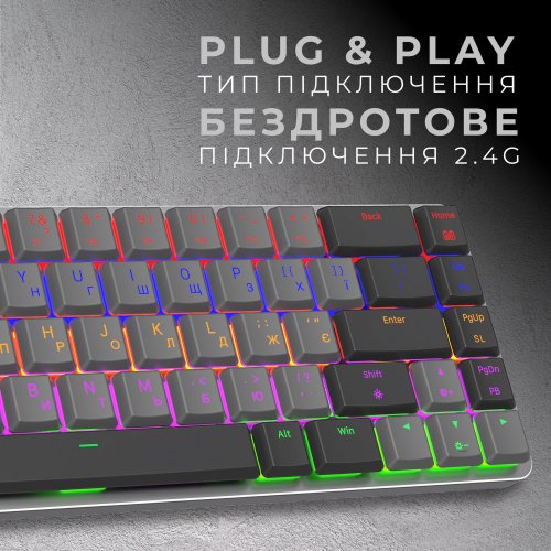 Купить Клавиатура GamePro MK122R Outemu Red Switch Low Profile Wireless Dark Gray - цена в Харькове, Киеве, Днепре, Одессе
в интернет-магазине Telemart фото