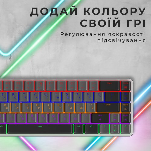 Купить Клавиатура GamePro MK122R Outemu Red Switch Low Profile Wireless Dark Gray - цена в Харькове, Киеве, Днепре, Одессе
в интернет-магазине Telemart фото