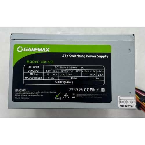 Купить Блок питания GAMEMAX 500W (GM-500) (Восстановлено продавцом, 674648) с проверкой совместимости: обзор, характеристики, цена в Киеве, Днепре, Одессе, Харькове, Украине | интернет-магазин TELEMART.UA фото