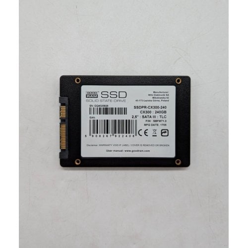 Купить Ssd-диск GoodRAM CX300 240GB 2.5'' (SSDPR-CX300-240) (Восстановлено продавцом, 674653) с проверкой совместимости: обзор, характеристики, цена в Киеве, Днепре, Одессе, Харькове, Украине | интернет-магазин TELEMART.UA фото