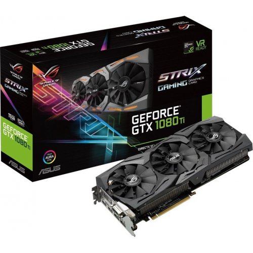 Купить Видеокарта Asus ROG GeForce GTX 1080 TI STRIX 11264MB (ROG-STRIX-GTX1080TI-11G-GAMING) (Восстановлено продавцом, 674681) с проверкой совместимости: обзор, характеристики, цена в Киеве, Днепре, Одессе, Харькове, Украине | интернет-магазин TELEMART.UA фото