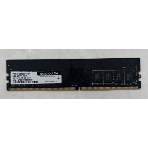 Озп Team DDR4 8GB 2400Mhz (TED48G2400C16BK) (Відновлено продавцем, 674688) купити з перевіркою сумісності: огляд, характеристики, ціна у Києві, Львові, Вінниці, Хмельницькому, Івано-Франківську, Україні | інтернет-магазин TELEMART.UA фото