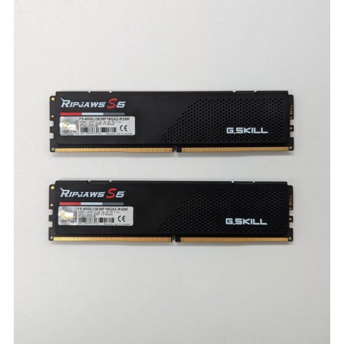 Купить Озу G.Skill DDR5 32GB (2x16GB) 6000Mhz Ripjaws S5 Black (F5-6000J3636F16GX2-RS5K) (Восстановлено продавцом, 675001) с проверкой совместимости: обзор, характеристики, цена в Киеве, Днепре, Одессе, Харькове, Украине | интернет-магазин TELEMART.UA фото