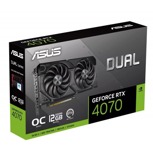 Купить Видеокарта Asus Dual GeForce RTX 4070 EVO OC 12288MB (DUAL-RTX4070-O12GD6-EVO) с проверкой совместимости: обзор, характеристики, цена в Киеве, Днепре, Одессе, Харькове, Украине | интернет-магазин TELEMART.UA фото