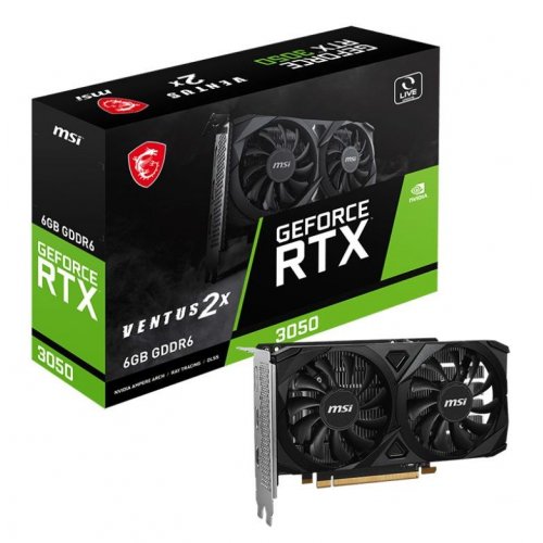 Купить Видеокарта MSI GeForce RTX 3050 VENTUS 2X E 6144MB (RTX 3050 VENTUS 2X E 6G) с проверкой совместимости: обзор, характеристики, цена в Киеве, Днепре, Одессе, Харькове, Украине | интернет-магазин TELEMART.UA фото