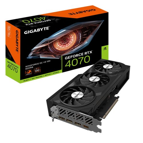 Купить Видеокарта Gigabyte GeForce RTX 4070 WindForce V2 OC 12228MB (GV-N4070WF3OCV2-12GD) с проверкой совместимости: обзор, характеристики, цена в Киеве, Днепре, Одессе, Харькове, Украине | интернет-магазин TELEMART.UA фото