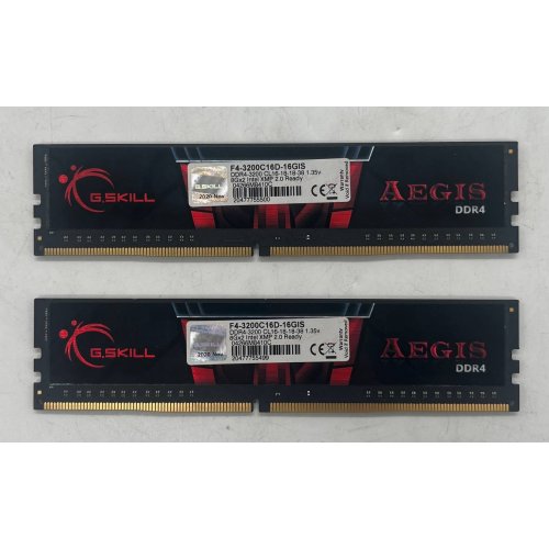 Купить Озу G.Skill DDR4 16GB (2x8GB) 3200Mhz Aegis (F4-3200C16D-16GIS) (Восстановлено продавцом, 675018) с проверкой совместимости: обзор, характеристики, цена в Киеве, Днепре, Одессе, Харькове, Украине | интернет-магазин TELEMART.UA фото