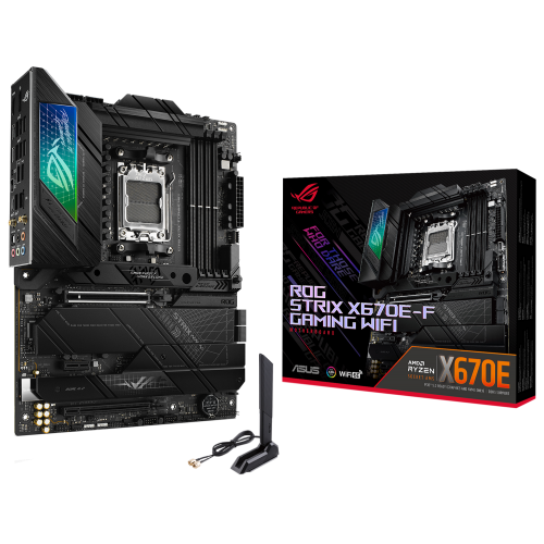 Материнська плата Asus ROG STRIX X670E-F GAMING WIFI (sAM5, X670) (Відновлено продавцем, 675034) купити з перевіркою сумісності: огляд, характеристики, ціна у Києві, Львові, Вінниці, Хмельницькому, Івано-Франківську, Україні | інтернет-магазин TELEMART.UA фото