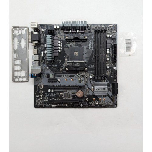 Материнська плата AsRock B450M Pro4 (sAM4, AMD B450) (Відновлено продавцем, 675048) купити з перевіркою сумісності: огляд, характеристики, ціна у Києві, Львові, Вінниці, Хмельницькому, Івано-Франківську, Україні | інтернет-магазин TELEMART.UA фото