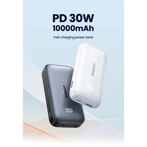 Купить Powerbank Ugreen PB502 10000mAh 30W (25185) Grey - цена в Харькове, Киеве, Днепре, Одессе
в интернет-магазине Telemart фото