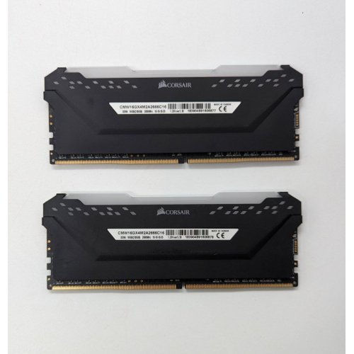 Озп Corsair DDR4 16GB (2x8GB) 2666Mhz Vengeance RGB Pro (CMW16GX4M2A2666C16) Black (Відновлено продавцем, 675074) купити з перевіркою сумісності: огляд, характеристики, ціна у Києві, Львові, Вінниці, Хмельницькому, Івано-Франківську, Україні | інтернет-магазин TELEMART.UA фото