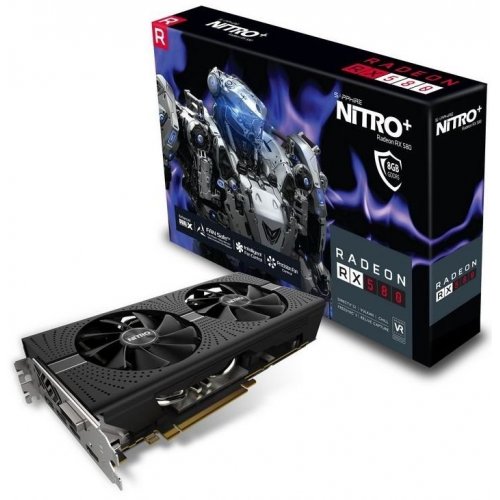 Відеокарта Sapphire Radeon RX 580 NITRO+ 8192MB (11265-01-20G) (Відновлено продавцем, 675076) купити з перевіркою сумісності: огляд, характеристики, ціна у Києві, Львові, Вінниці, Хмельницькому, Івано-Франківську, Україні | інтернет-магазин TELEMART.UA фото