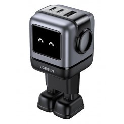 Мережевий зарядний пристрій Ugreen CD361 Nexode Robot GaN Tech USB + 2 x USB Type-C 65W (25685B) Grey