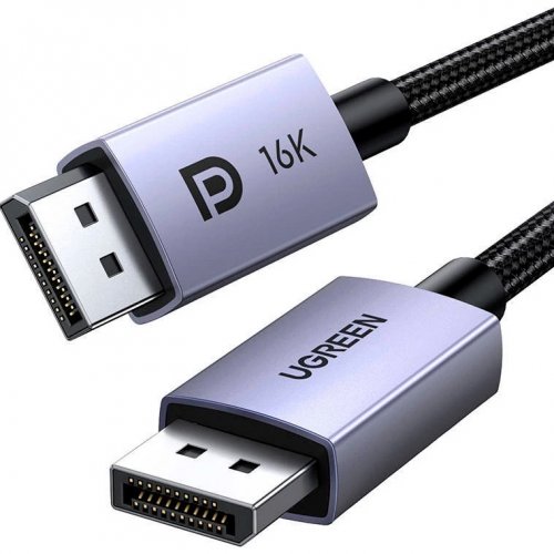 Купити Кабель Ugreen DP118 DisplayPort to DisplayPort 16K V2.1 2m (15384) Gray - ціна в Києві, Львові, Вінниці, Хмельницькому, Франківську, Україні | інтернет-магазин TELEMART.UA фото