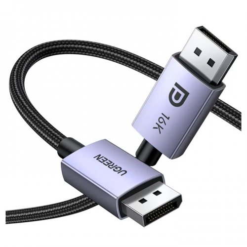 Купити Кабель Ugreen DP118 DisplayPort to DisplayPort 16K V2.1 2m (15384) Gray - ціна в Києві, Львові, Вінниці, Хмельницькому, Франківську, Україні | інтернет-магазин TELEMART.UA фото