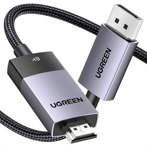 Купити Кабель Ugreen DP115 DisplayPort to HDMI 8K 2m (80397) Gray - ціна в Києві, Львові, Вінниці, Хмельницькому, Франківську, Україні | інтернет-магазин TELEMART.UA фото