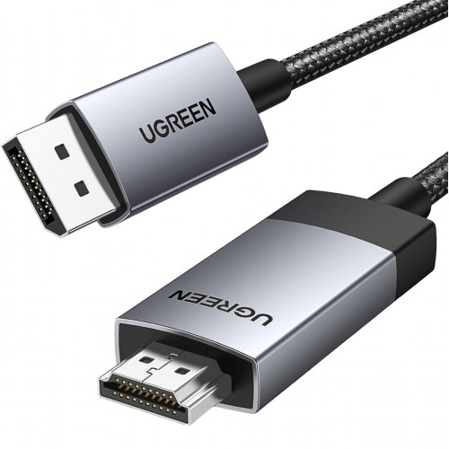 Купити Кабель Ugreen DP119 Displayport to HDMI 4K 2m (15774) Gray - ціна в Києві, Львові, Вінниці, Хмельницькому, Франківську, Україні | інтернет-магазин TELEMART.UA фото