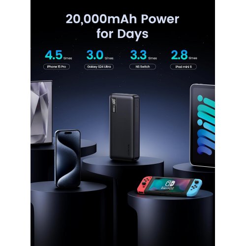 Купить Powerbank Ugreen PB312 20000mAh 20W (25683) Black - цена в Харькове, Киеве, Днепре, Одессе
в интернет-магазине Telemart фото