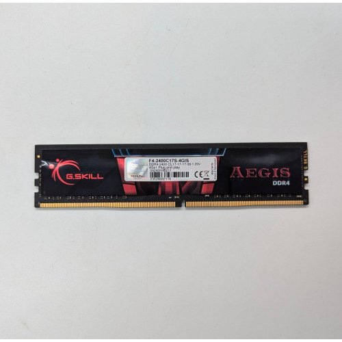 Купить Озу G.Skill DDR4 4GB 2400Mhz Aegis (F4-2400C17S-4GIS) (Восстановлено продавцом, 675152) с проверкой совместимости: обзор, характеристики, цена в Киеве, Днепре, Одессе, Харькове, Украине | интернет-магазин TELEMART.UA фото