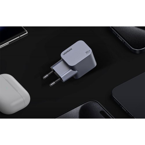 Купити Мережевий зарядний пристрій Ugreen X703 Nexode Pro GaN Tech USB Type-C 30W (35006) Grey - ціна в Києві, Львові, Вінниці, Хмельницькому, Франківську, Україні | інтернет-магазин TELEMART.UA фото