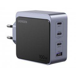 Мережевий зарядний пристрій Ugreen X565 Nexode Air GaN Tech USB + 3 x USB Type-C 100W (35043) Grey