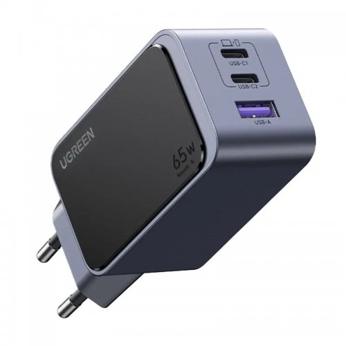 Купити Мережевий зарядний пристрій Ugreen X553 Nexode Air GaN Tech USB + 2 x USB Type-C 65W (35042) Grey - ціна в Києві, Львові, Вінниці, Хмельницькому, Франківську, Україні | інтернет-магазин TELEMART.UA фото