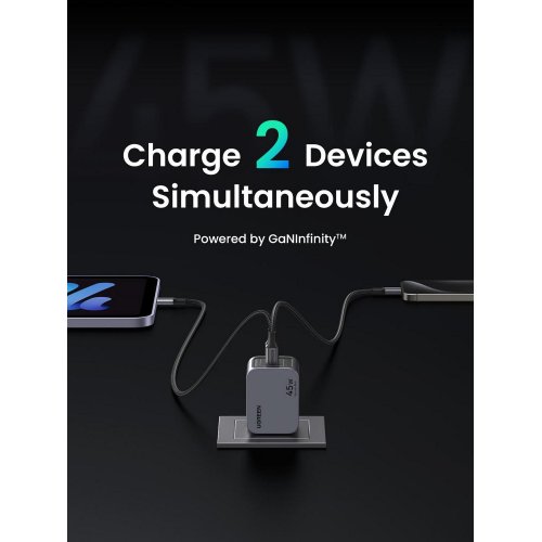 Купить Сетевое зарядное устройство Ugreen X707 NexodePro GaN Tech 2 x USB Type-C 45W (35008) Grey - цена в Харькове, Киеве, Днепре, Одессе
в интернет-магазине Telemart фото