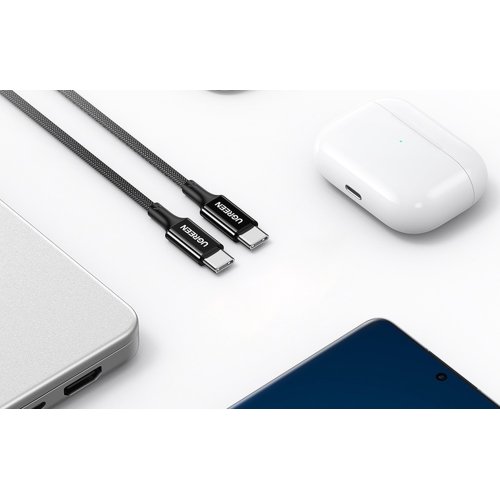 Купити Кабель Ugreen US557 USB Type-C to USB Type-C 100W 1m (15275) Black - ціна в Києві, Львові, Вінниці, Хмельницькому, Франківську, Україні | інтернет-магазин TELEMART.UA фото