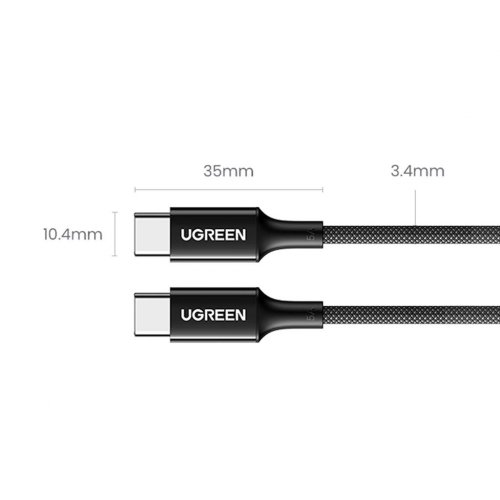 Купити Кабель Ugreen US557 USB Type-C to USB Type-C 100W 1m (15275) Black - ціна в Києві, Львові, Вінниці, Хмельницькому, Франківську, Україні | інтернет-магазин TELEMART.UA фото