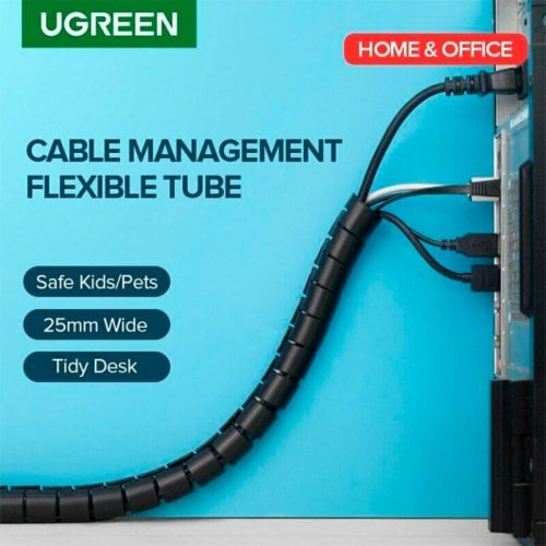 Купити Кабельний органайзер Ugreen LP121 Protection Tube DIA 25mm 3m (30819) Black - ціна в Києві, Львові, Вінниці, Хмельницькому, Франківську, Україні | інтернет-магазин TELEMART.UA фото